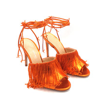 Load image into Gallery viewer, KatrineHanna RaggedBlossomOrange orange heels shoes for women sandals high heels womens sandals shoe stores banksia heels womens shoes luxury sandals shoe brands
